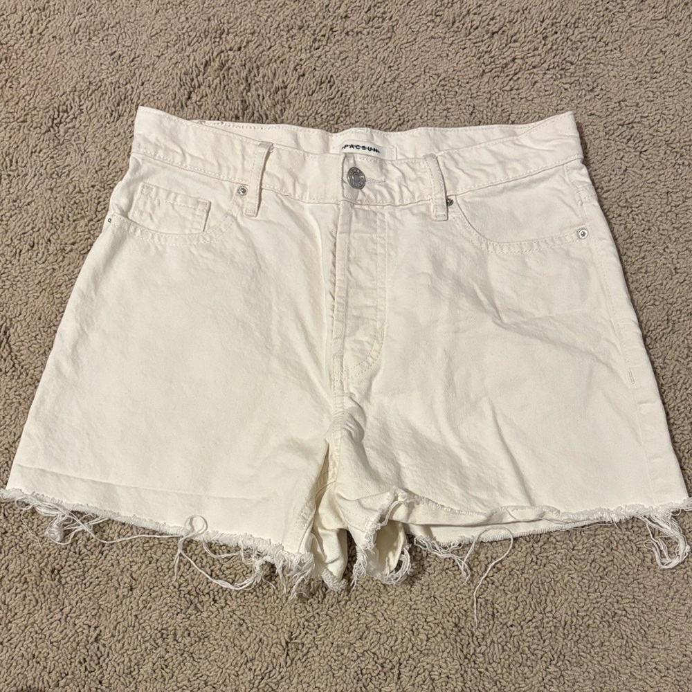 PacSun White Denim Vintage Cut Shorts